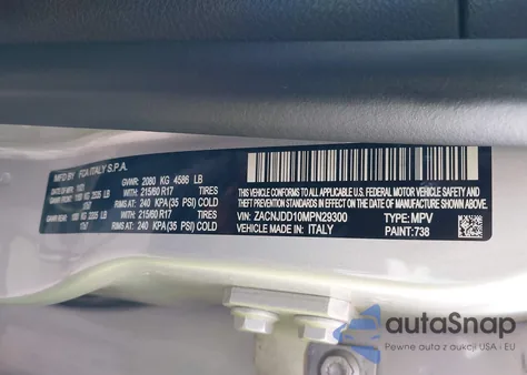 2021 Jeep Renegade Limited 4X4 из США, поврежденный, VIN ZACNJDD10MPN29300